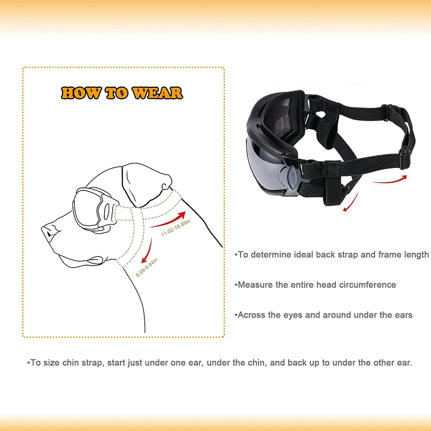 UV Protection Wind Protection Dust Protection Fog Protection Pet Glasses Eye Wear Protection with Adjustable Strap