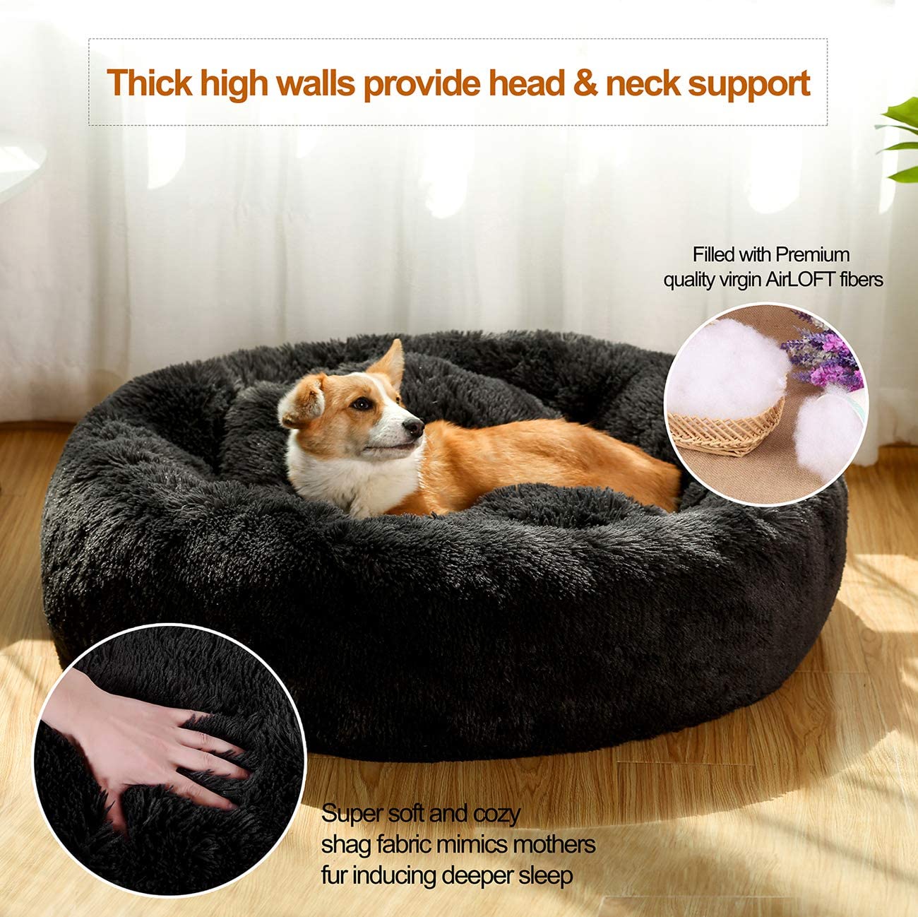 Comfortable Dog Bed for Medium Dogs with Removable Cushion