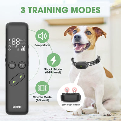 Electric Dog Training Collar with Remote 1600FT, Rechargeable E-Collar Waterproof Collars with 3 Training Modes